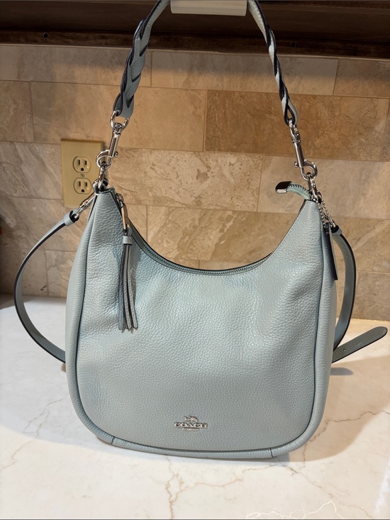 Coach Handbags - COACH Jules Hobo Bag in Light Blue Pebbled Leather C9190 Like New